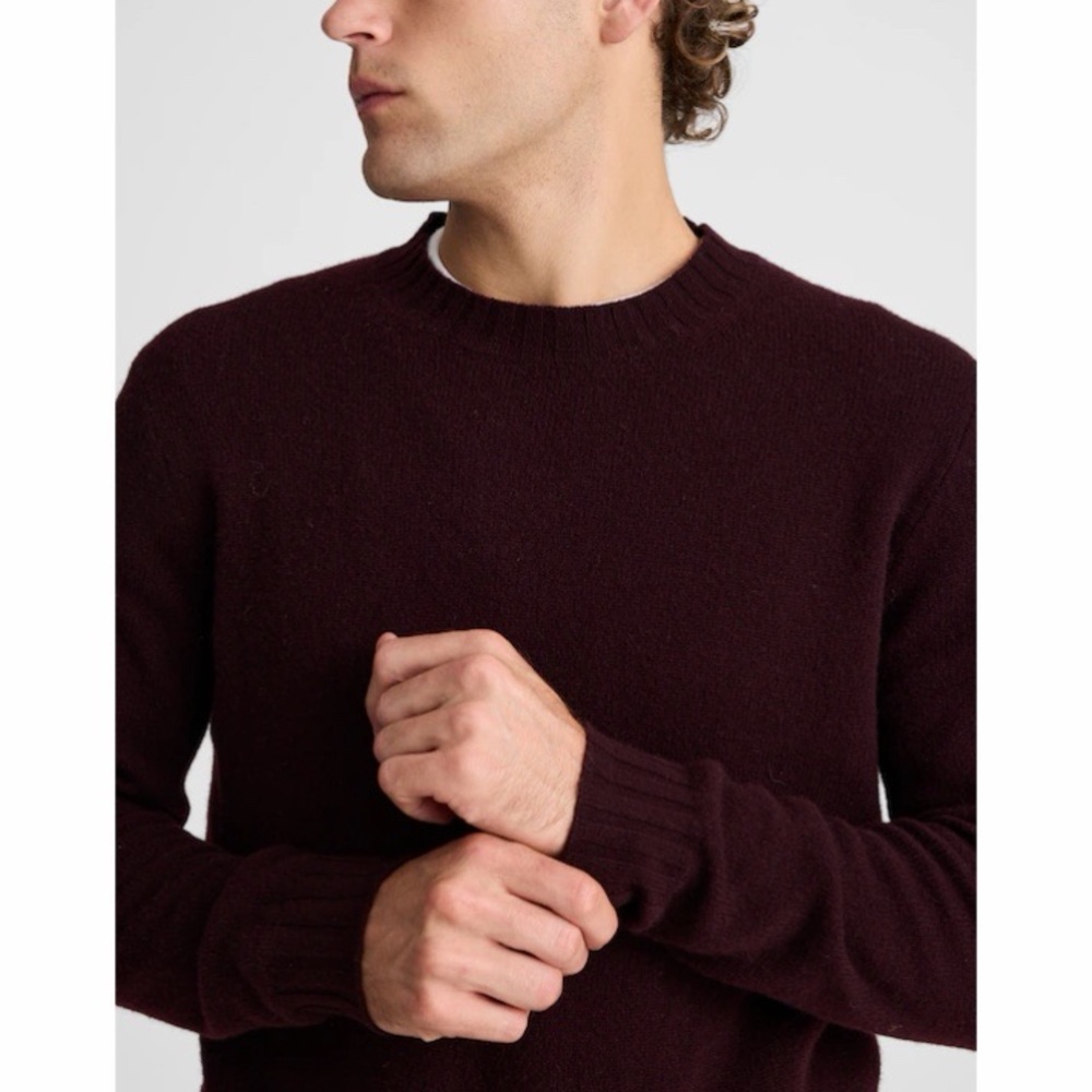 NWT! Madewell - Crewneck Sweater in Heritage Merino Wool - Deep Wine - Size Med.